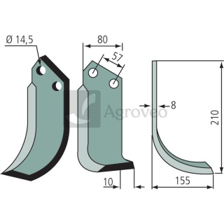 Nóż wygięty 180MUR-04L 12012602