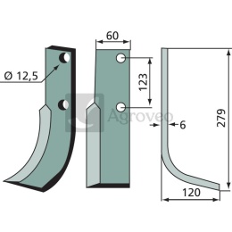 Nóż wygięty 180MUR-08L 12003100