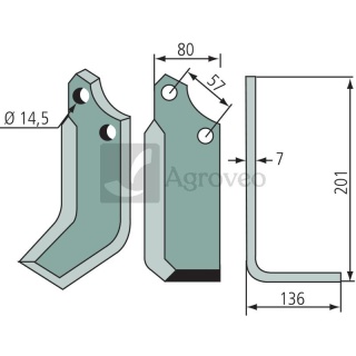 Nóż wygięty 180MUR-15R 12012502