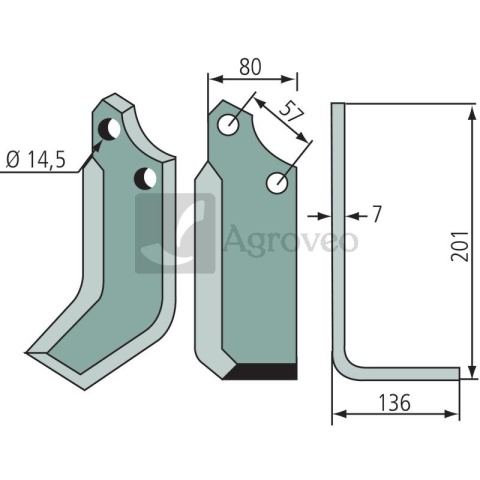 Nóż wygięty 180MUR-15R 12012502 Nóż wygięty 180MUR-15R 12012502