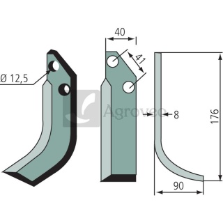 Nóż wygięty 180OMM-01L BM12-412