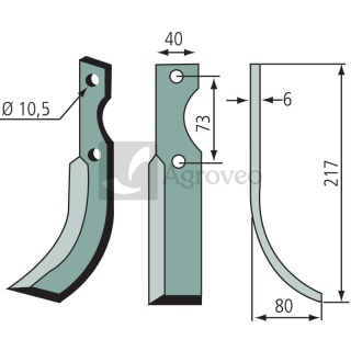 Nóż wygięty 180PAB-02R