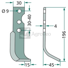 Nóż wygięty 180SOL-02R 50 43 162
