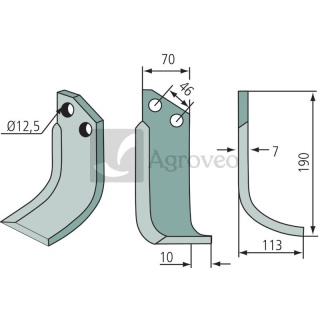 Nóż wygięty 180SOV-02R 12000500