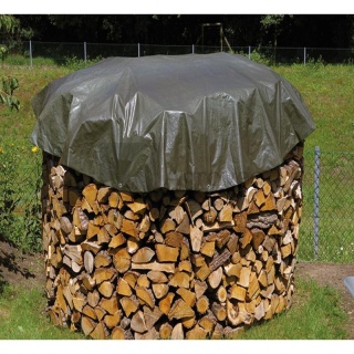 Plandeka ochronna do drewna oliwkowa okrągła 4m 32270677