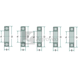 Łożysko kulkowe zwykłe 6202 2RS 5556202 2RS 1136-0070-01, 119216048/0, 119216033/1, 19216033/0, 095360280000010