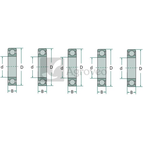 Łożysko kulkowe zwykłe 6202 2RS 5556202 2RS 1136-0070-01, 119216048/0, 119216033/1, 19216033/0, 095360280000010