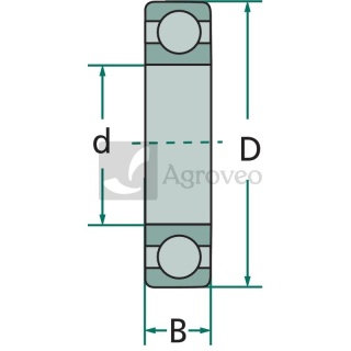 Łożysko kulkowe zwykłe 6203 2RS 8056203 2RS 20001215/0, 119216056/0, 9549-0019-00, 120001215/0