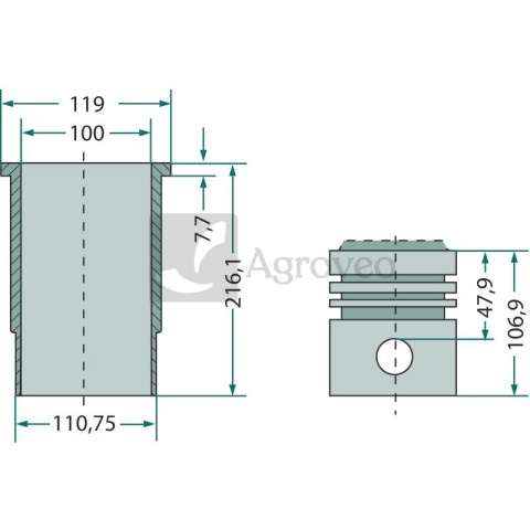 Zestaw naprawczy silnika 75793445970 3218915R95, 87555998