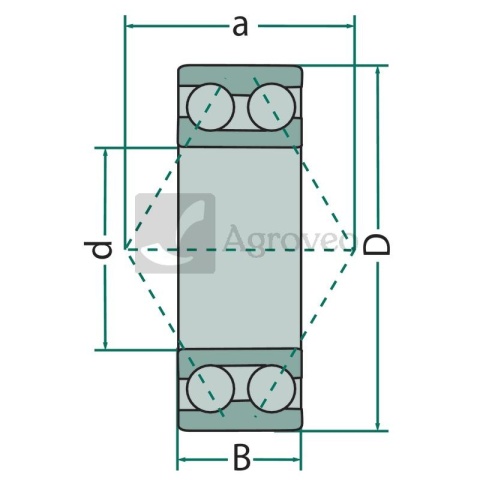 Łożysko kulkowe skośne 5553202 2RS X610031800000, 062247719000002