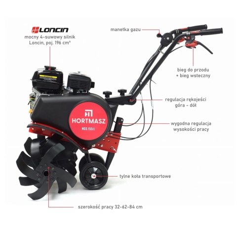 Glebogryzarka spalinowa HORTMASZ HGS 155 L